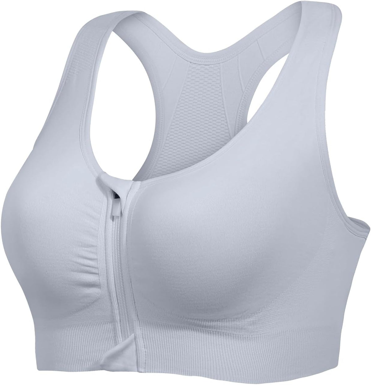 Lemef Front Zipper Sports Bras High Impack Post Op Compression Bras for Women Post Surgery Wireless Racerback Yoga Bra