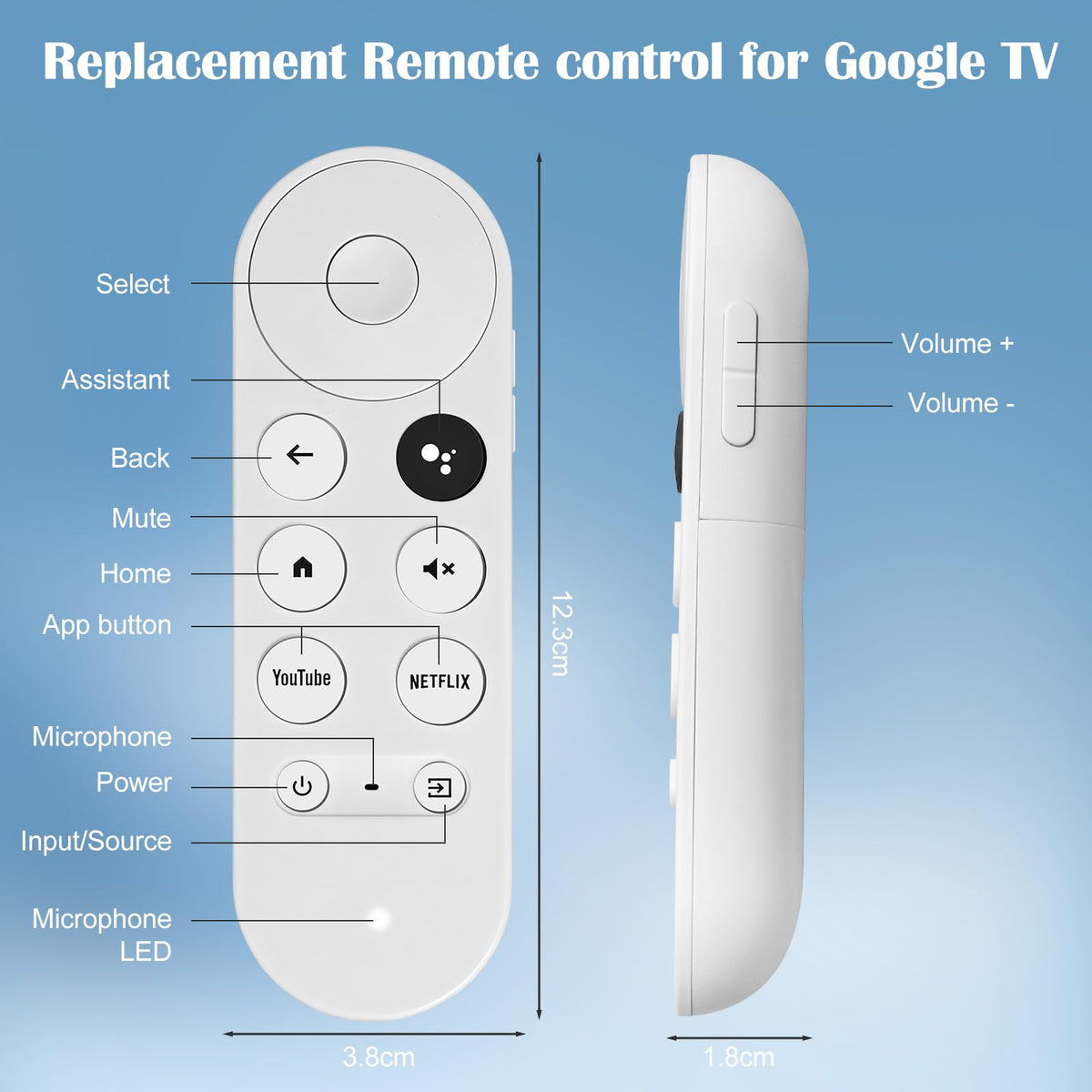 Replacement Hisense TV Remote Control for Hisense VIDAA 4K UHD FHD QLED LED LCD HDTV Smart TV Remote Replacement with 12 Shortcut Buttons, No Setup Required