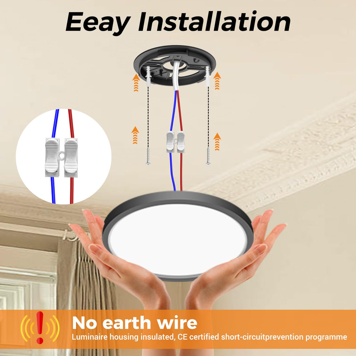 slochi Bathroom Light, 3000K/4000K/6500K 3 Color Temperature, Waterproof, Round, Modern, Flush Ceiling Light for Bathroom, Kitchen, Bedroom, Hallway and MoreØ18CM(Gold)