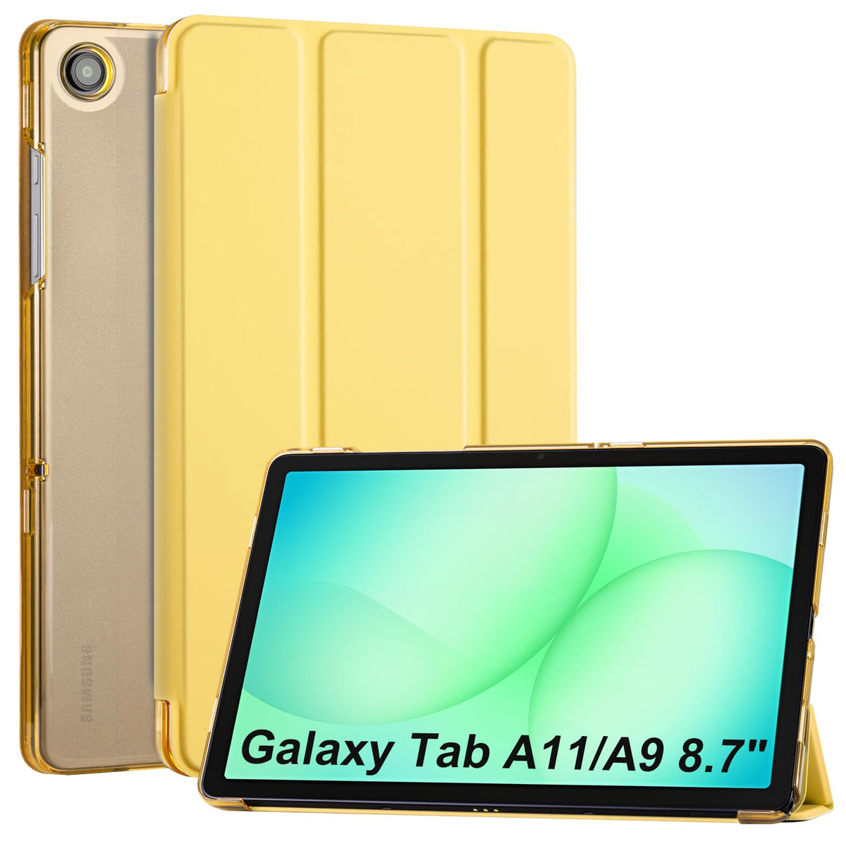 CoBak Case for Samsung Galaxy Tab A11+ Plus 11 Inch 2025/A9+ Plus 2023 - PU Leather Smart Cover with Auto Sleep/Wake for Tab A11+, Translucent Hard Shell, Multi-Viewing Angles, Green Pattern