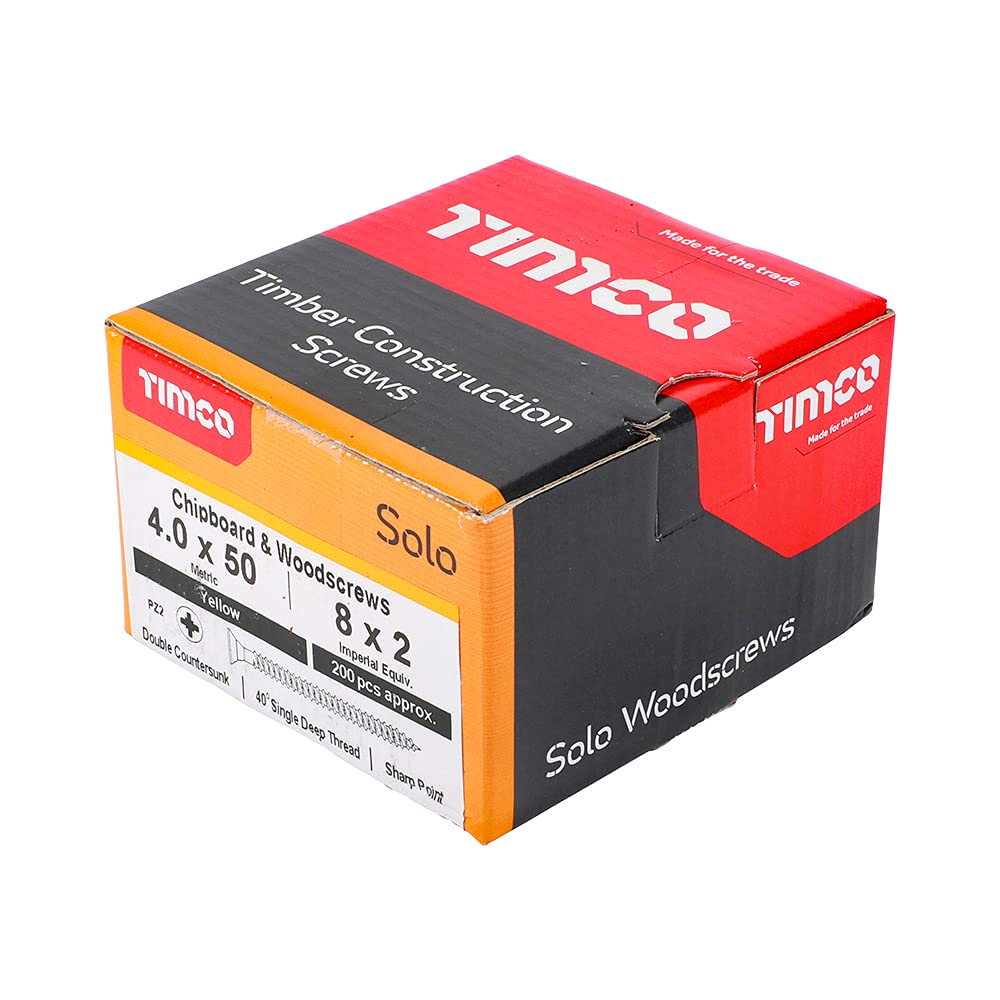 TIMCO Solo Chipboard & Woodscrews - Gold - 6.0 x 90mm - 60090SOLOC