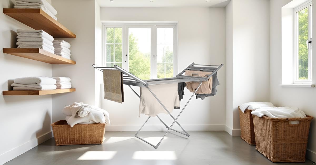 Easy Shopping® Electric Heated Clothes Airer 3-Tier Folding Laundry Dryer with 24 Heated Rails Indoor Horse Rack Foldable Garment Dryer