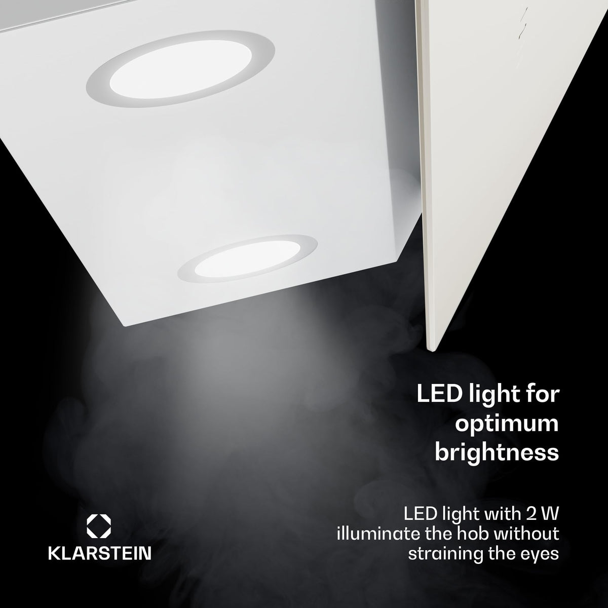 Klarstein Alina 90 Angled Cooker Hood - 615m³/h Air Flow, Touch Panel, LED Backlighting, Quiet 63dB, Energy Class A, 90cm Extractor Hood, Black