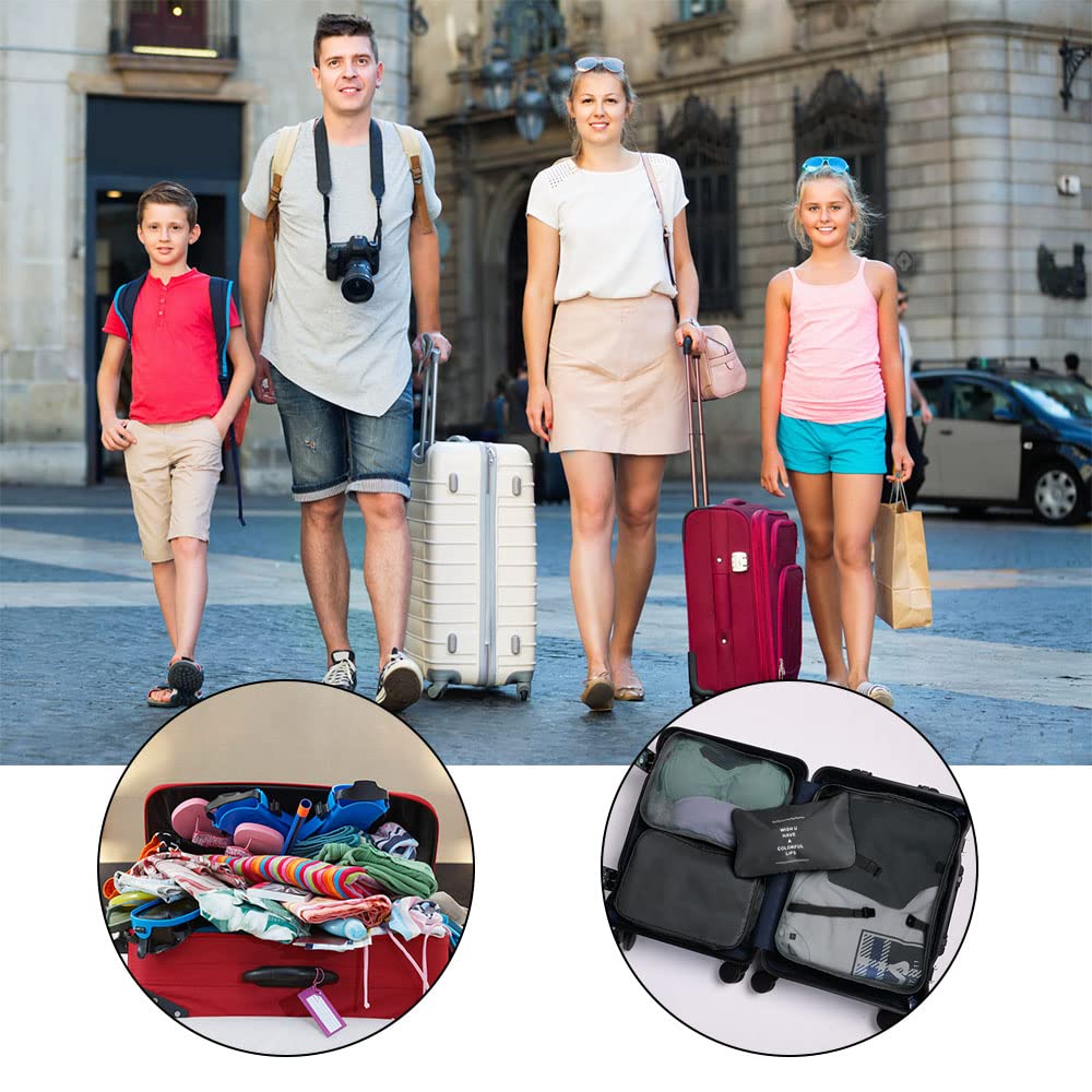 OSDUE Packing Cubes for Suitcase, 8PCS Thickening Travel Organiser Packing Bags Lightweight Travel Accessories Organizers Essentials Clothes Shoes Cosmetics Toiletries Storage Bags