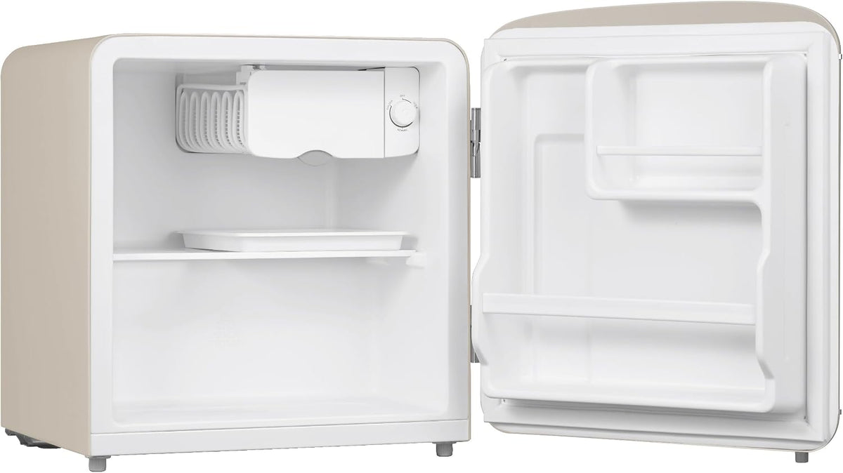 Cookology 47L Retro Tabletop Mini Fridge, Cream, 48.5cm Wide, Free-Standing