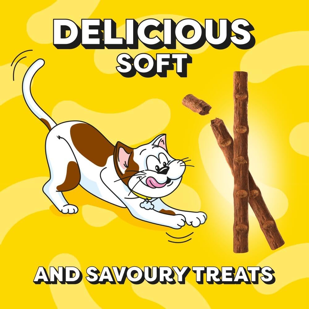 Dreamies Meaty Sticks 84-Piece, Cat Treats Tasty Snacks with Delicious Salmon, Pack of 14 x (30 g)