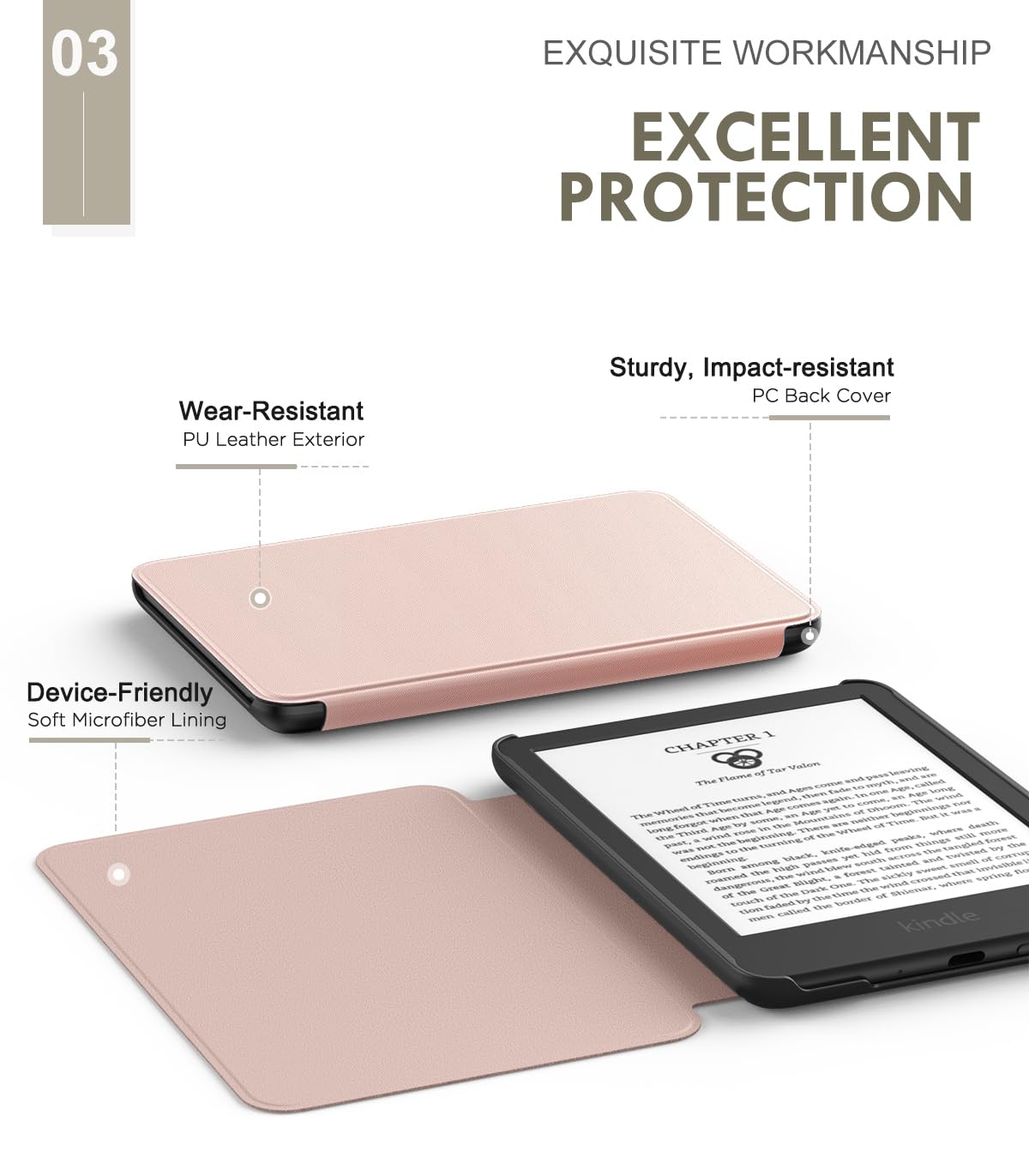 MoKo Case for 6" Amazon Kindle Basic 11th Gen 2024/2022, Matcha