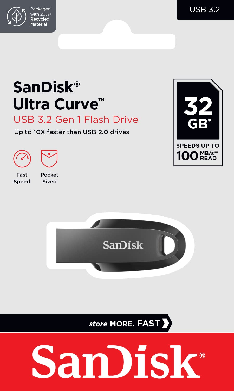 SanDisk 128GB Cruzer Blade USB 2.0 Flash Drive