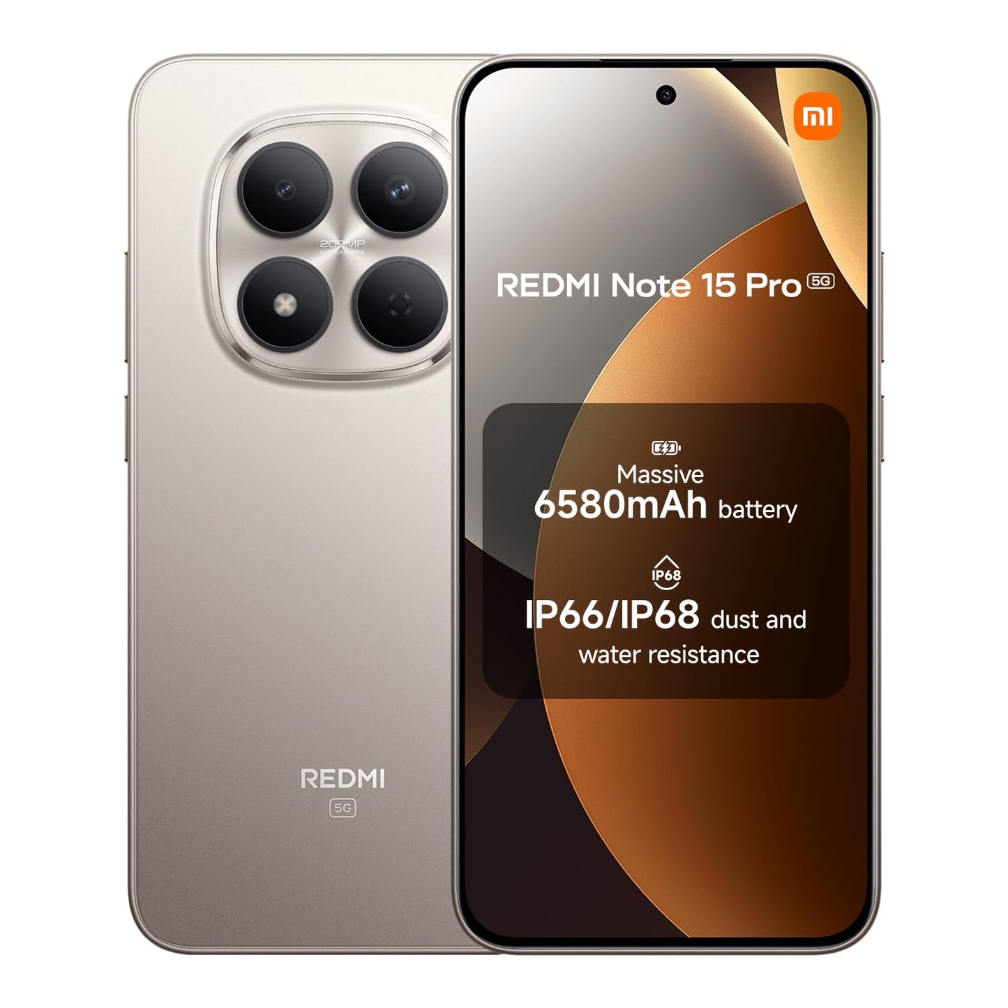 XIAOMI Redmi Note 15 5G, Smartphone 8+256 GB, Ultra-slim Design, IP65 Water Resistance, 108MP Super-clear Camera, 6.77" FHD+ Display, Glacier Blue, Warranty 2 years, Charger Not Included | 120Hz, 25098RA98G