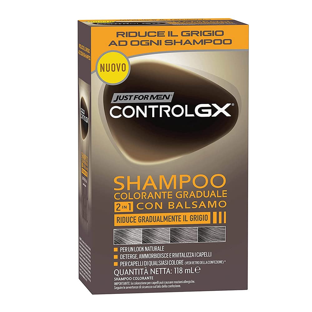 Just For Men Control GX 2-in-1 Grey Reducing Shampoo and Conditioner, 118ml