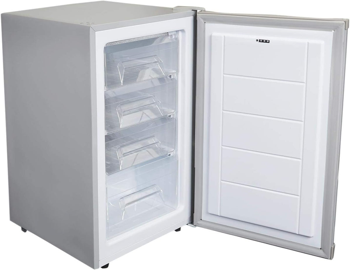SIA UCF50GR Freestanding Under Counter Freezer, 77L Capacity, 4* Freezer Rating, E Rated, 50cm Wide, Reversible Door, Grey, 2 Years Parts & Labour Guarantee