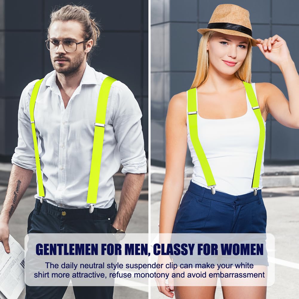 Aomig Mens Braces, Mens Suspenders with Strong Metal Clips, 3.5cm Wide Heavy Duty Suspenders for Men Women Business Wedding Casual