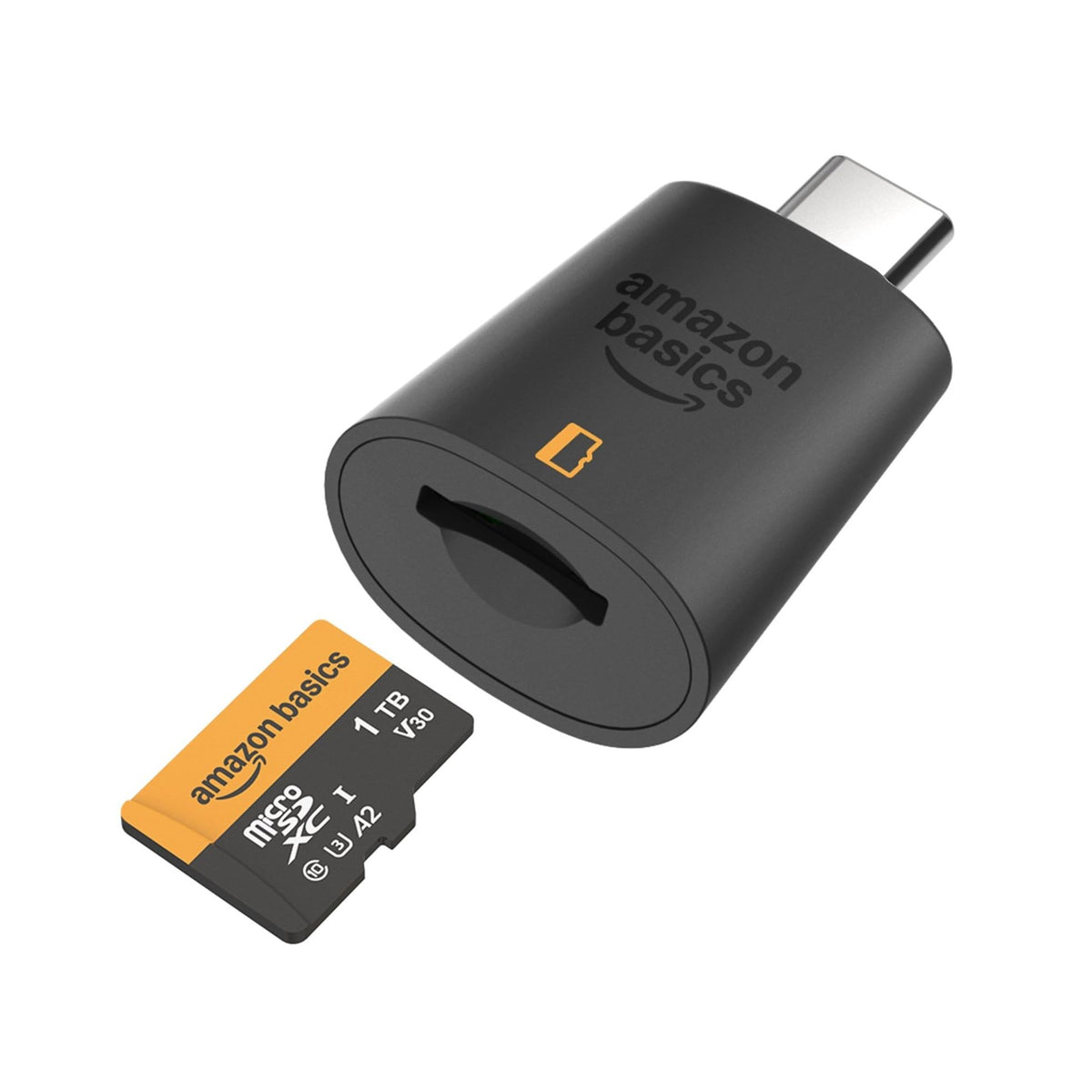 Amazon Basics microSDXC Memory Card with Full Size Adapter, A2, U3, Read Speed up to 100 MB/s, 128GB, Black
