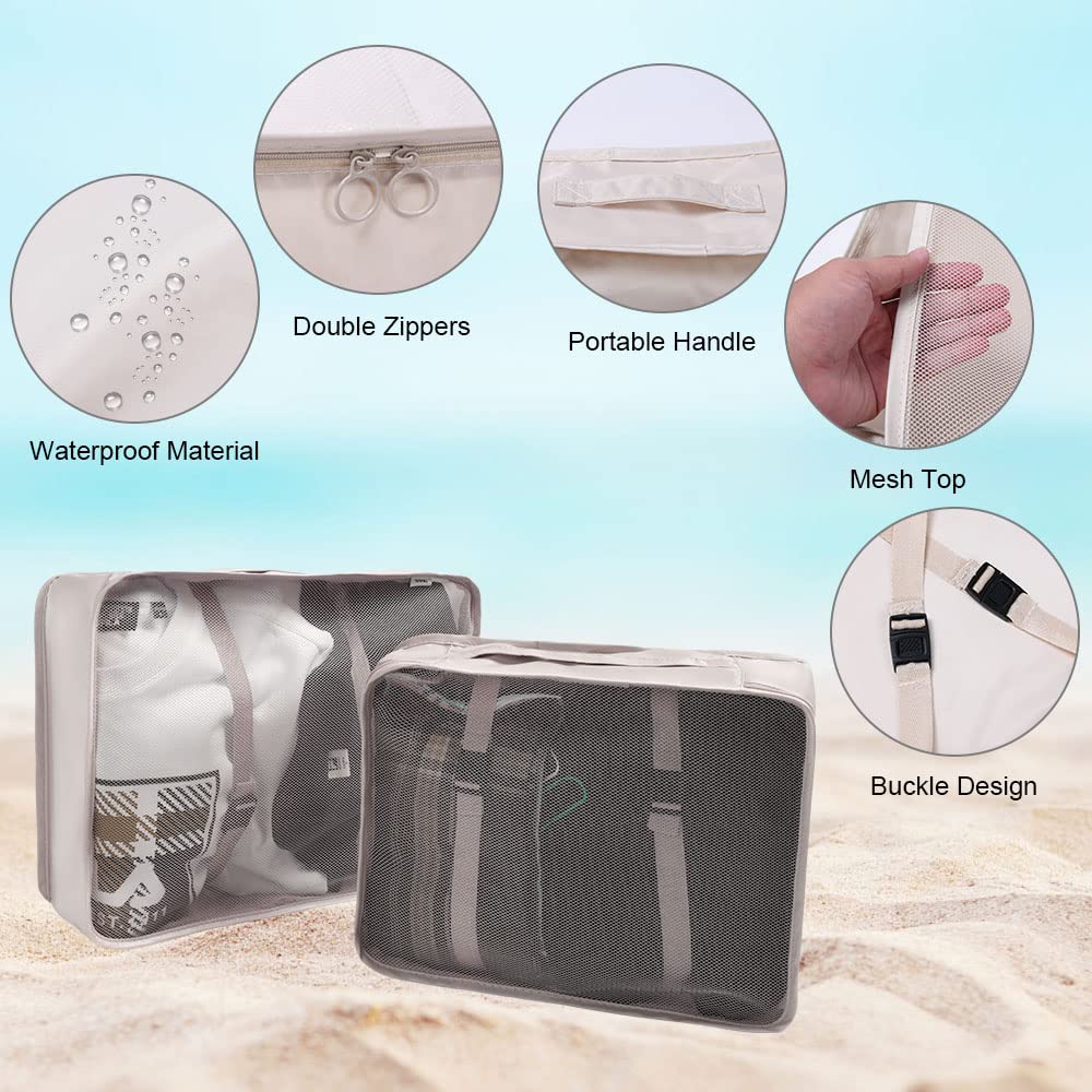 OSDUE Packing Cubes for Suitcase, 8PCS Thickening Travel Organiser Packing Bags Lightweight Travel Accessories Organizers Essentials Clothes Shoes Cosmetics Toiletries Storage Bags