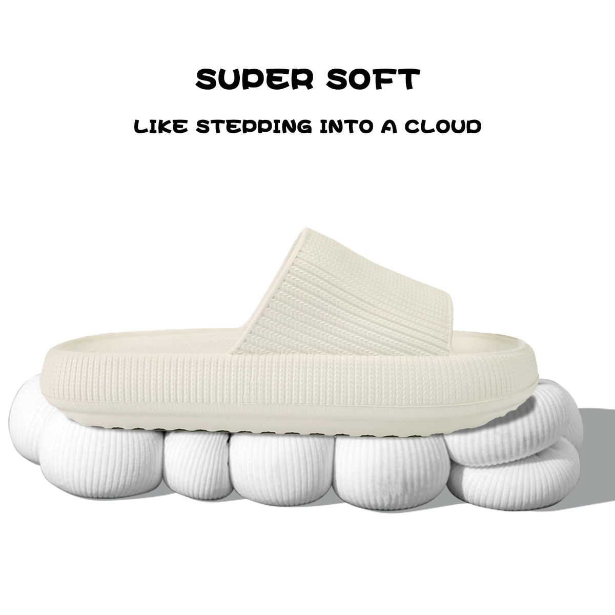 BHFRGAS Sliders Cloud Slippers Women Men，Non-Slip Mens Womens Slippers Cloud Sliders，Soft Flip Flops with Thick Sole for Shower Bathroom Pool Beach