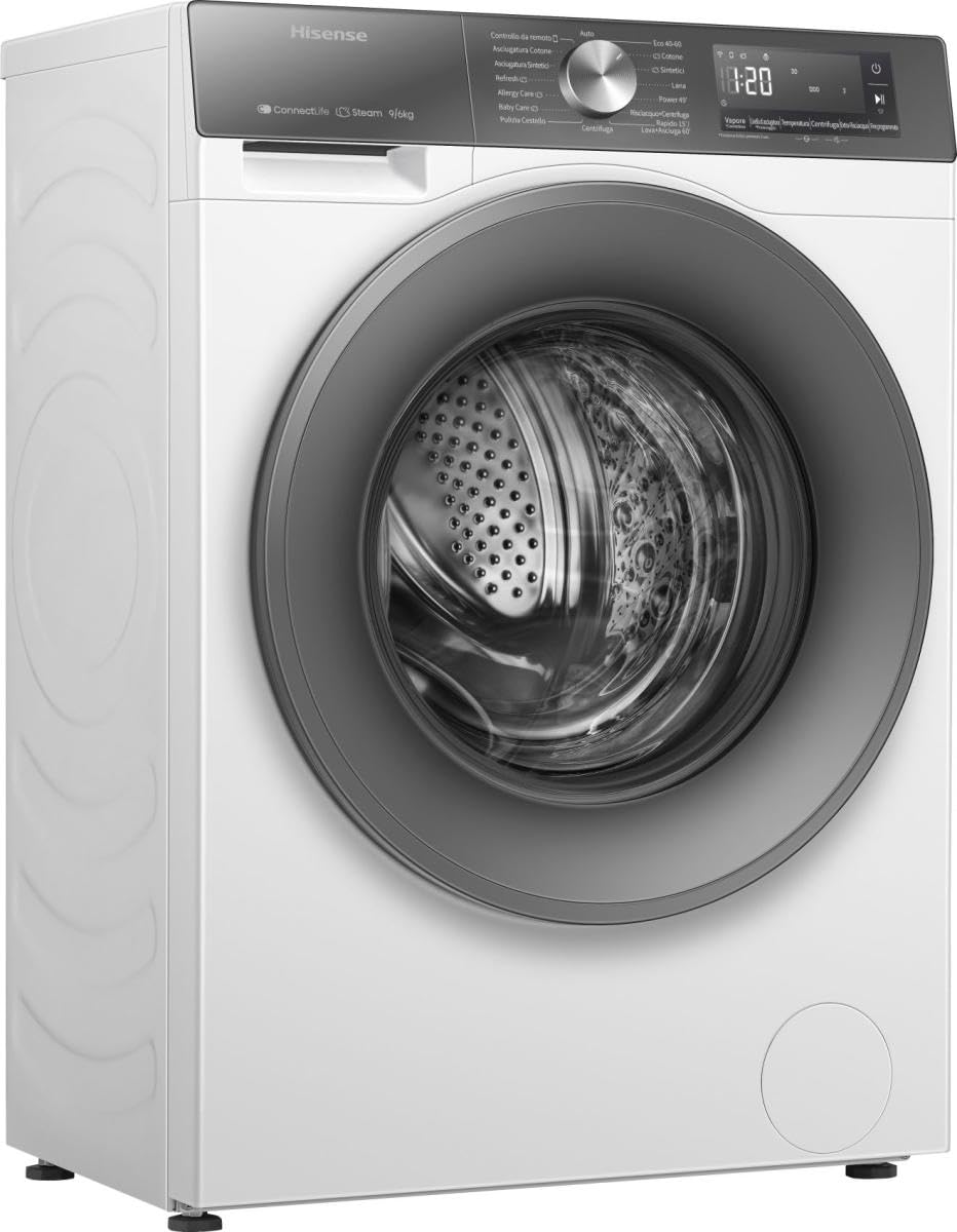 Hisense 3S Series WD3S8043BB3 Wifi Connected 8Kg and 5Kg Washer Dryer with 1400 rpm - Black - A-D Rated