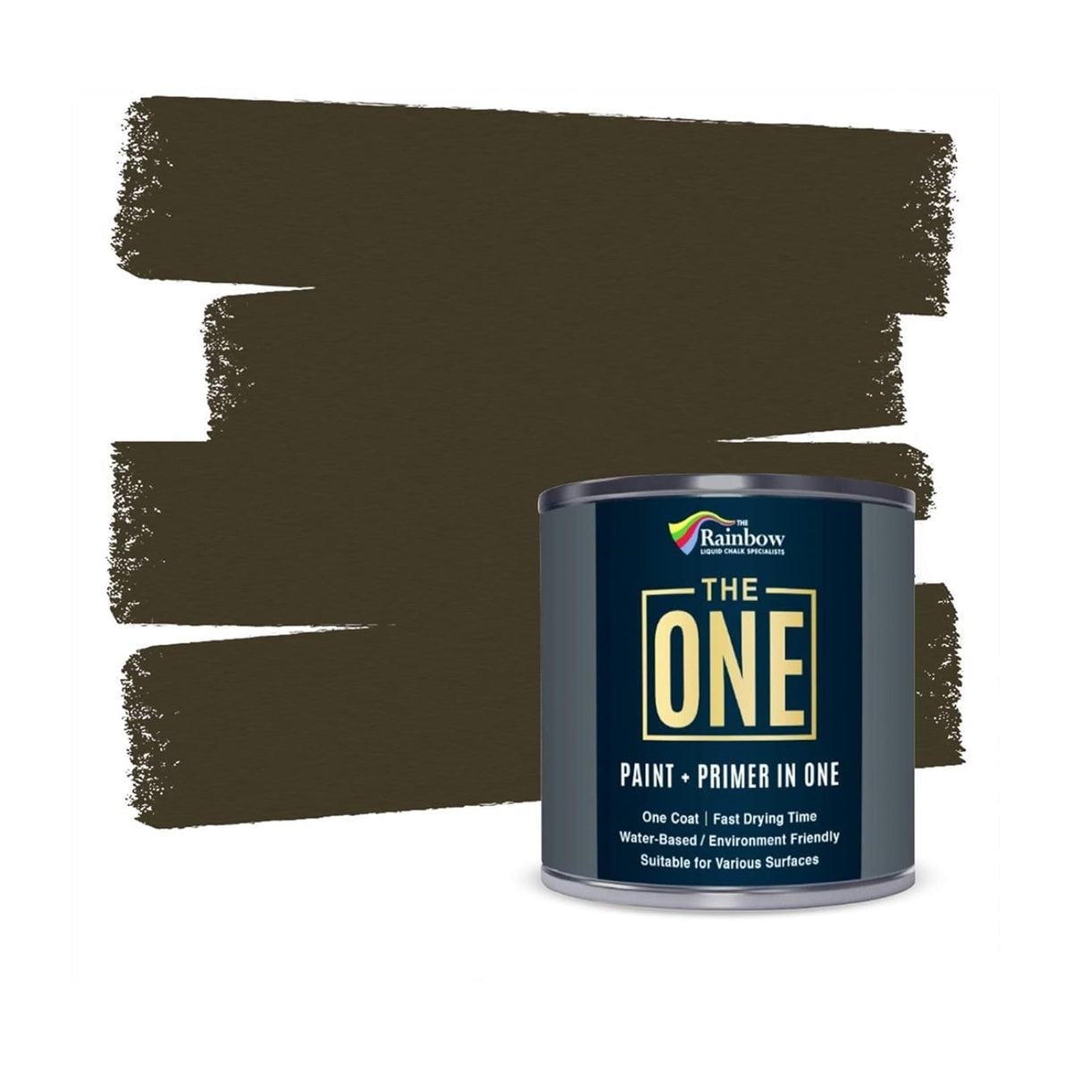 THE ONE All-In-One Paint & Primer - Black Matt, 250 ml | Multi-Surface 1 Coat Formula | Easy Indoor & Outdoor Decorating for Home & Garden Walls, Floors & Furniture | Durable, Water-Based & Low VOC