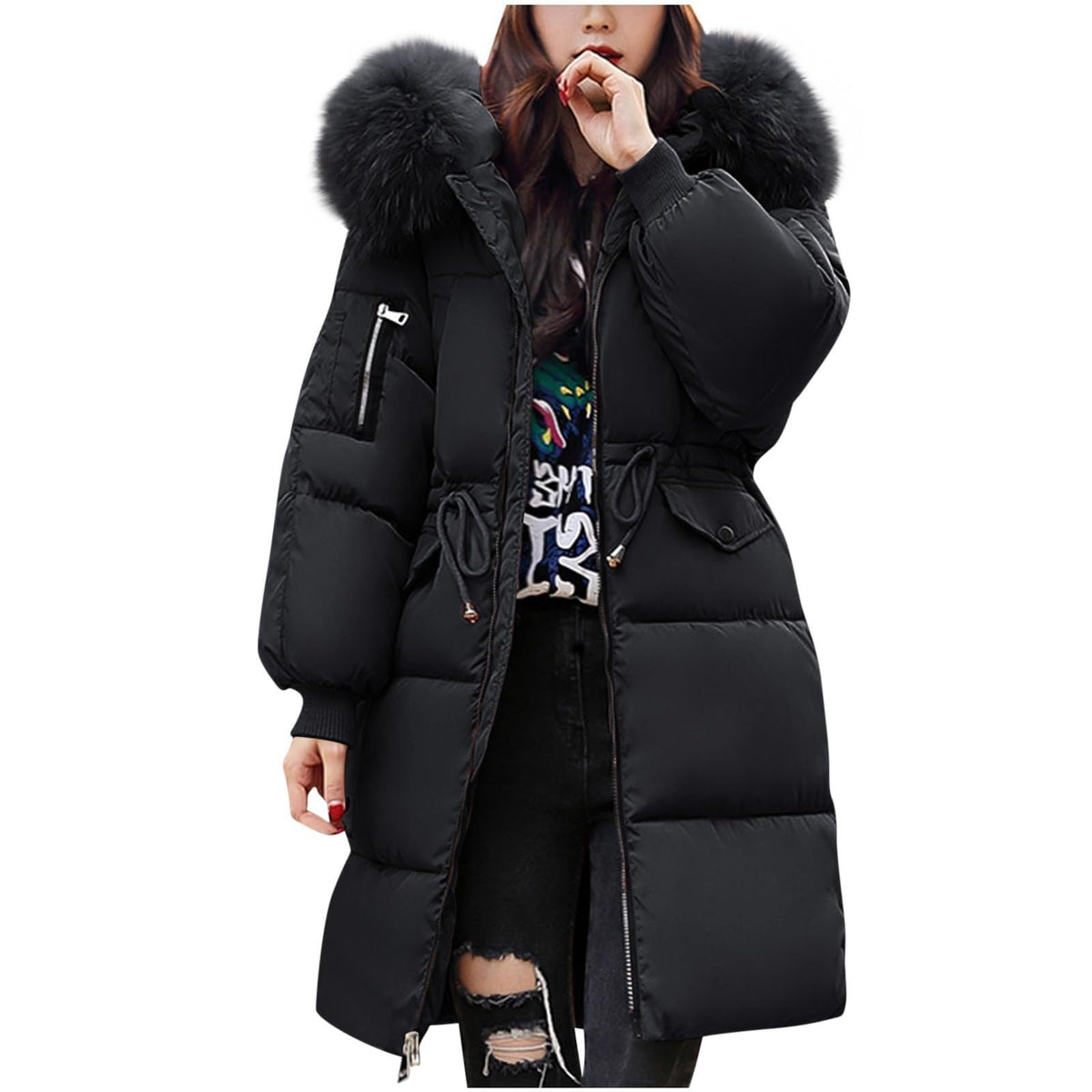 Women's Winter Puffer Jacket Warm Padded Coat for UK Daily Wear