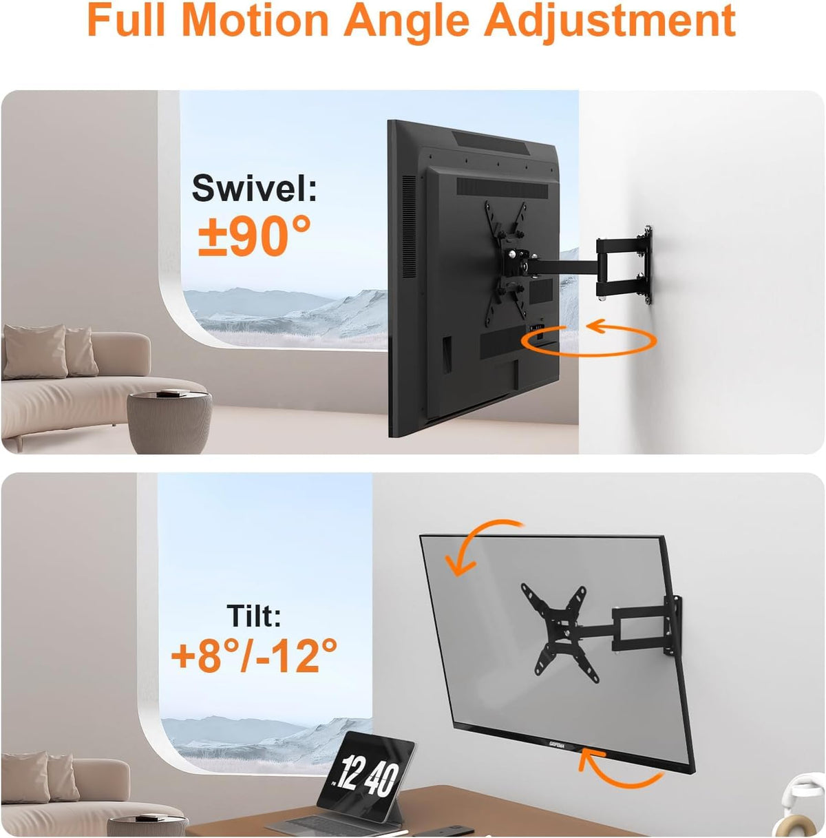 GRIFEMA Tilt TV Wall Bracket for 26 to 65 Inch TVs