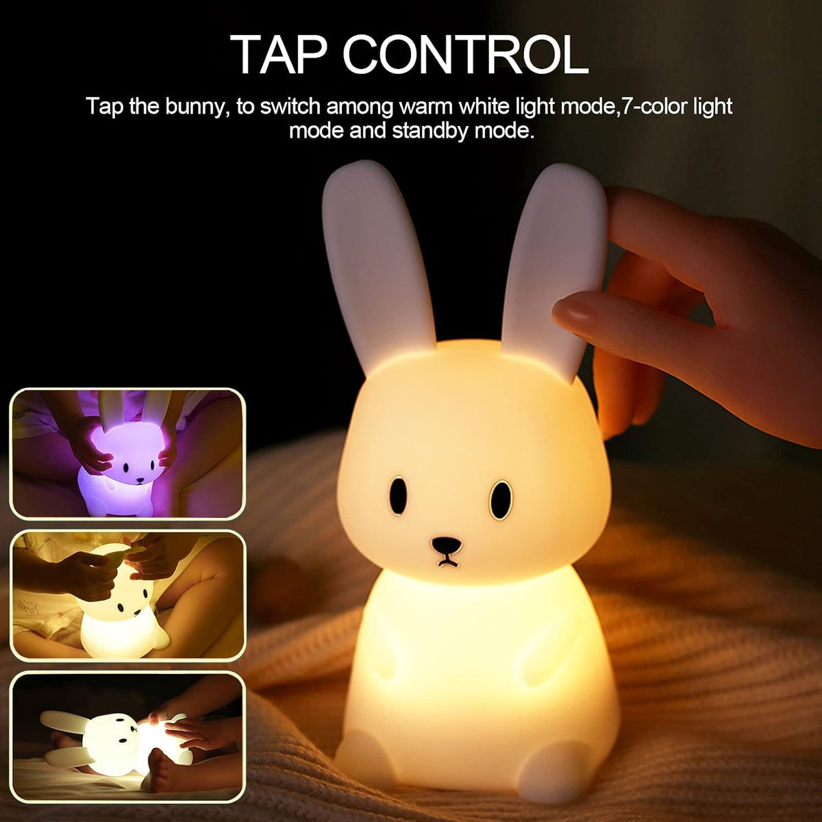 ZKLiLi Cat Night Light for Kids,Cute Night Lamp for Nursery,Squishy Silicone Touch Lights Portable, Gift for Birthday and Christmas for Kids Baby Children (Battery Cat)