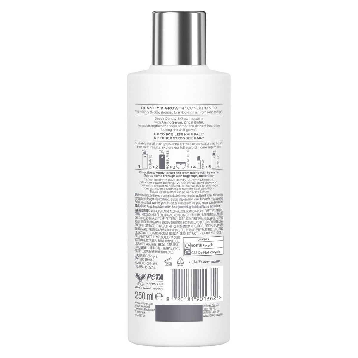 Dove scalp + hair therapy Density & Growth¹ Conditioner hair care with Amino Complex, Zinc and Biotin for up to 90% less hair fall 400 ml