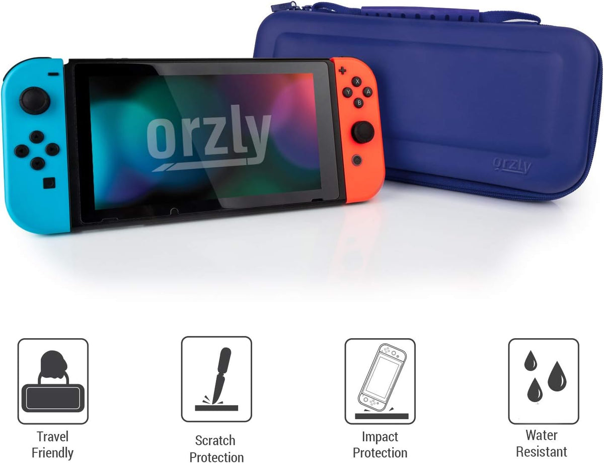 Orzly Carry Case for Nintendo Switch Lite Protective Hard Shell Portable Travel Carry Case with Storage for Accessories & Game Cartridges (Red & White)
