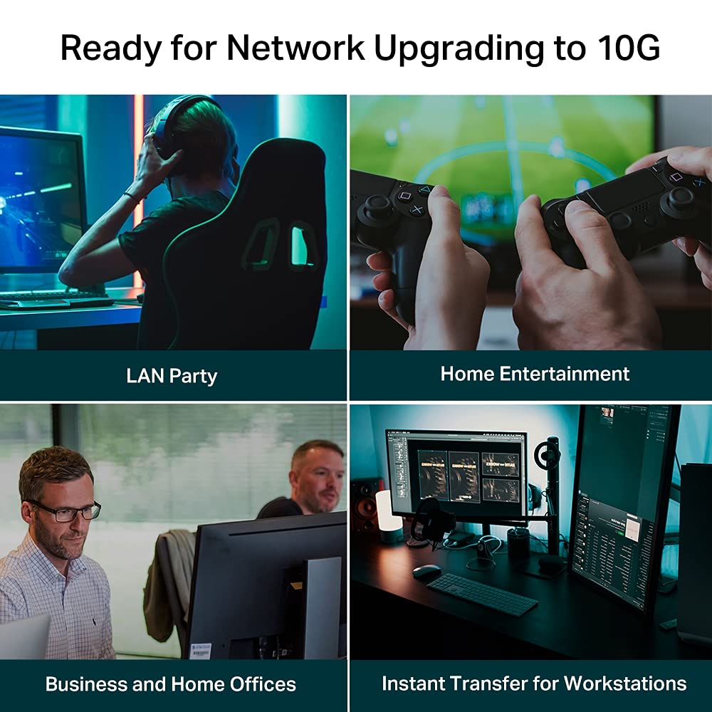 TP-Link TL-SG105S, 5 Port Gigabit Ethernet Network Switch, Ethernet Splitter, Hub, Desktop and Wall-Mounting, Sturdy Metal, Fanless, Plug and Play, Energy-Saving