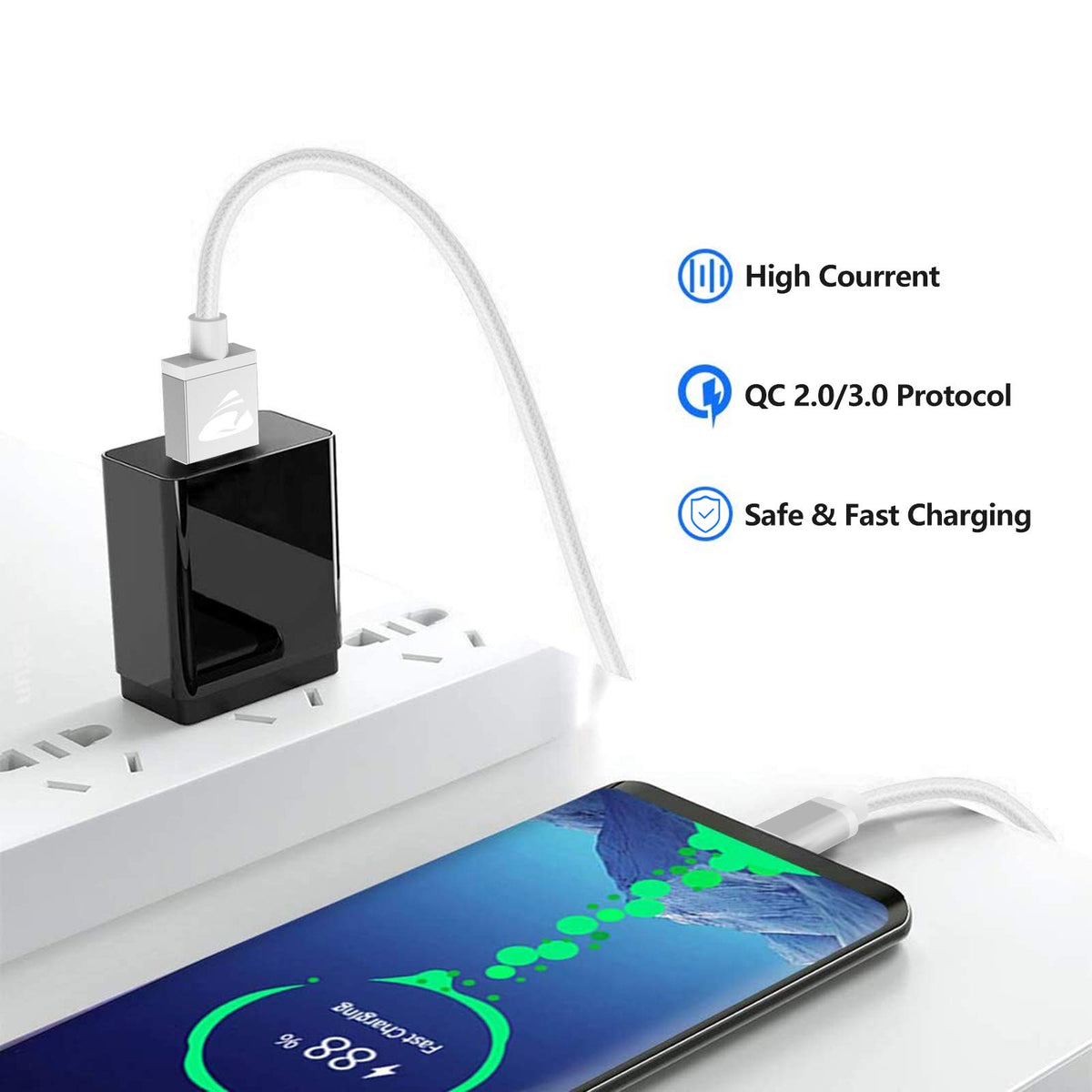 Aioneus iPhone Charger Cable 2M, iPhone Charging Cable MFi Certified Lightning Cable Fast Charging iphone Cable Lead Nylon Lightning to USB Cable for iPhone 14 13 12 11 Pro Max XS XR X 8 7 6 Plus 5 SE