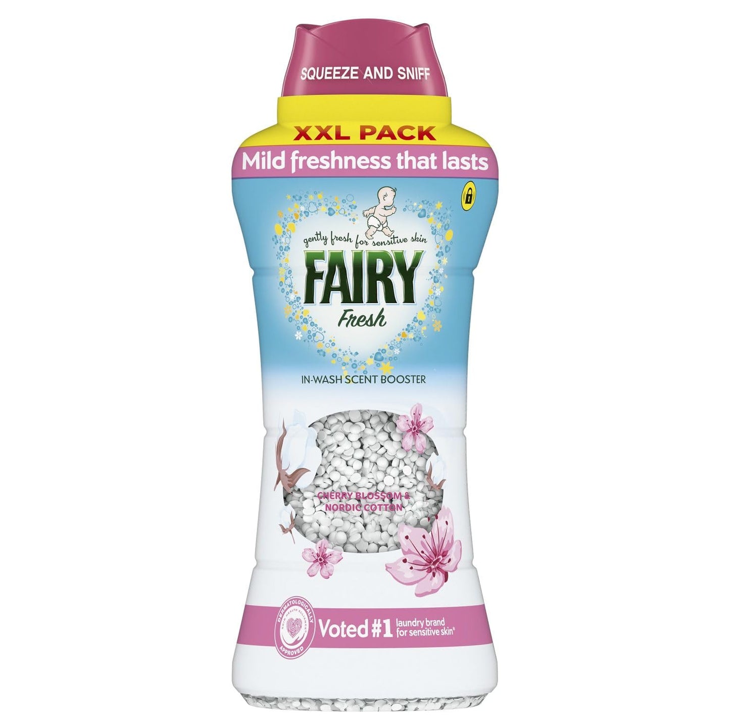 Fairy in-Wash Scent Booster 735g, Cherry Blossom & Nordic Cotton, Mild Freshness that Lasts, Voted No1 for Sensitive Skin