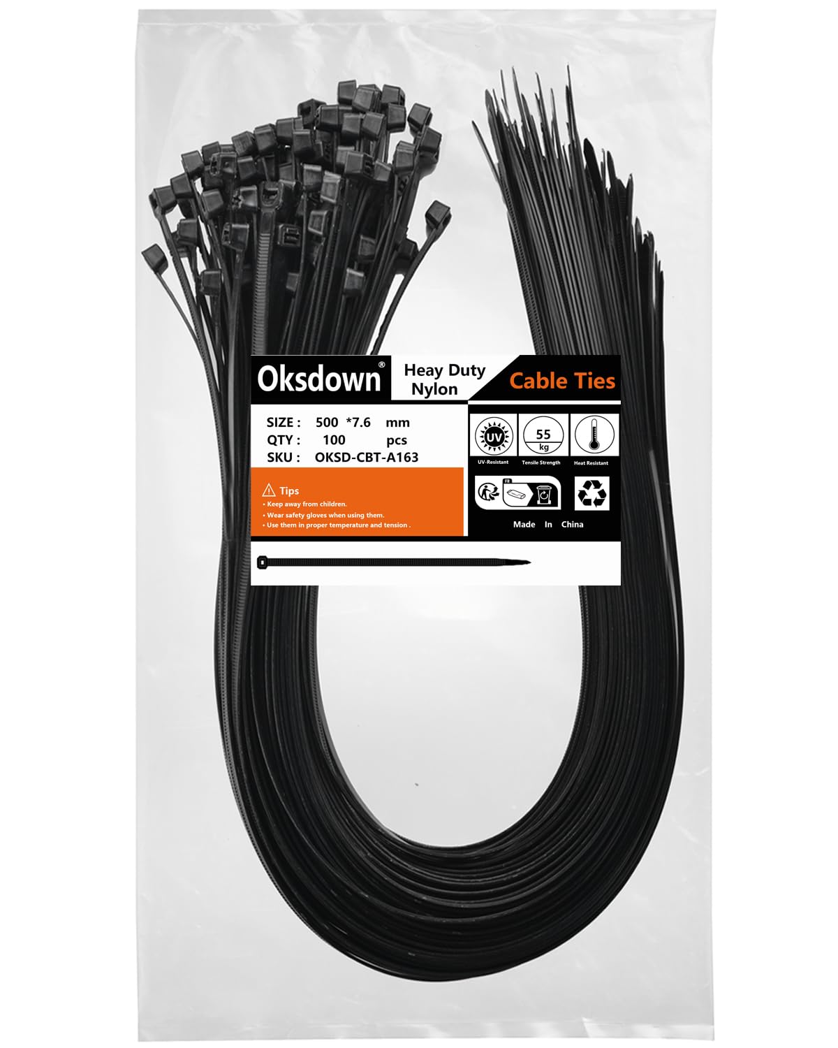 100 Pack Yellow Plastic Cable Ties 300mm×3.6mm Heavy Duty Strong Nylon Premium Self Locking 12 inch/30 cm Long Zip Tie Wraps