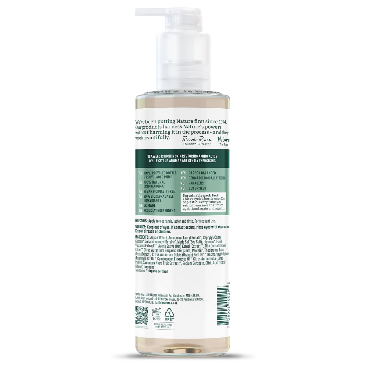 Faith In Nature Natural Aloe Vera and Tea Tree Hand Wash, Nourishing, Vegan and Cruelty Free, No SLS or Parabens, 400 ml