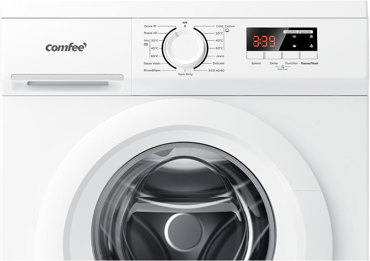 COMFEE' 9kg Washing Machine Energy Class A 1400rpm BLDC Motor Slim White