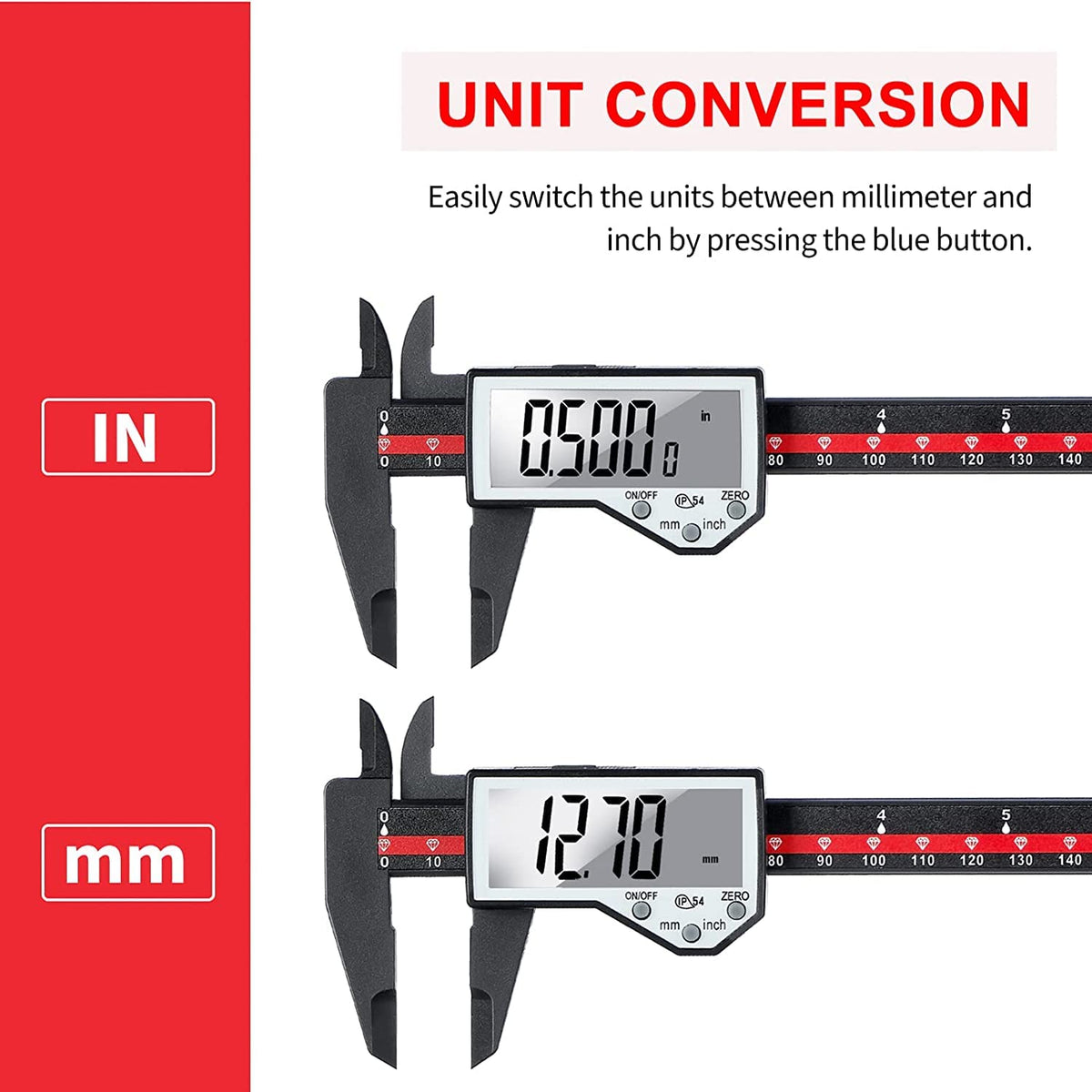 Digital Vernier Caliper, Adoric 6 Inch/150mm Calipers Measuring Tool