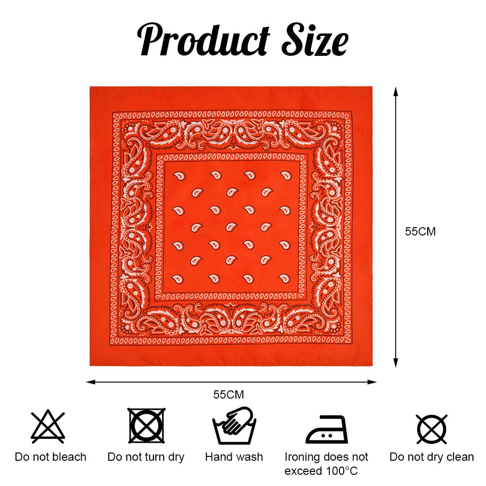 Aomig Bandana Head Scarf for Men and Women, Stylish Cowboy Headband Handkerchief, Multi-purpose Hair Scarf Paisley Print Unisex Headwraps, Bib Party Face Covering Headwear for Motorcycling