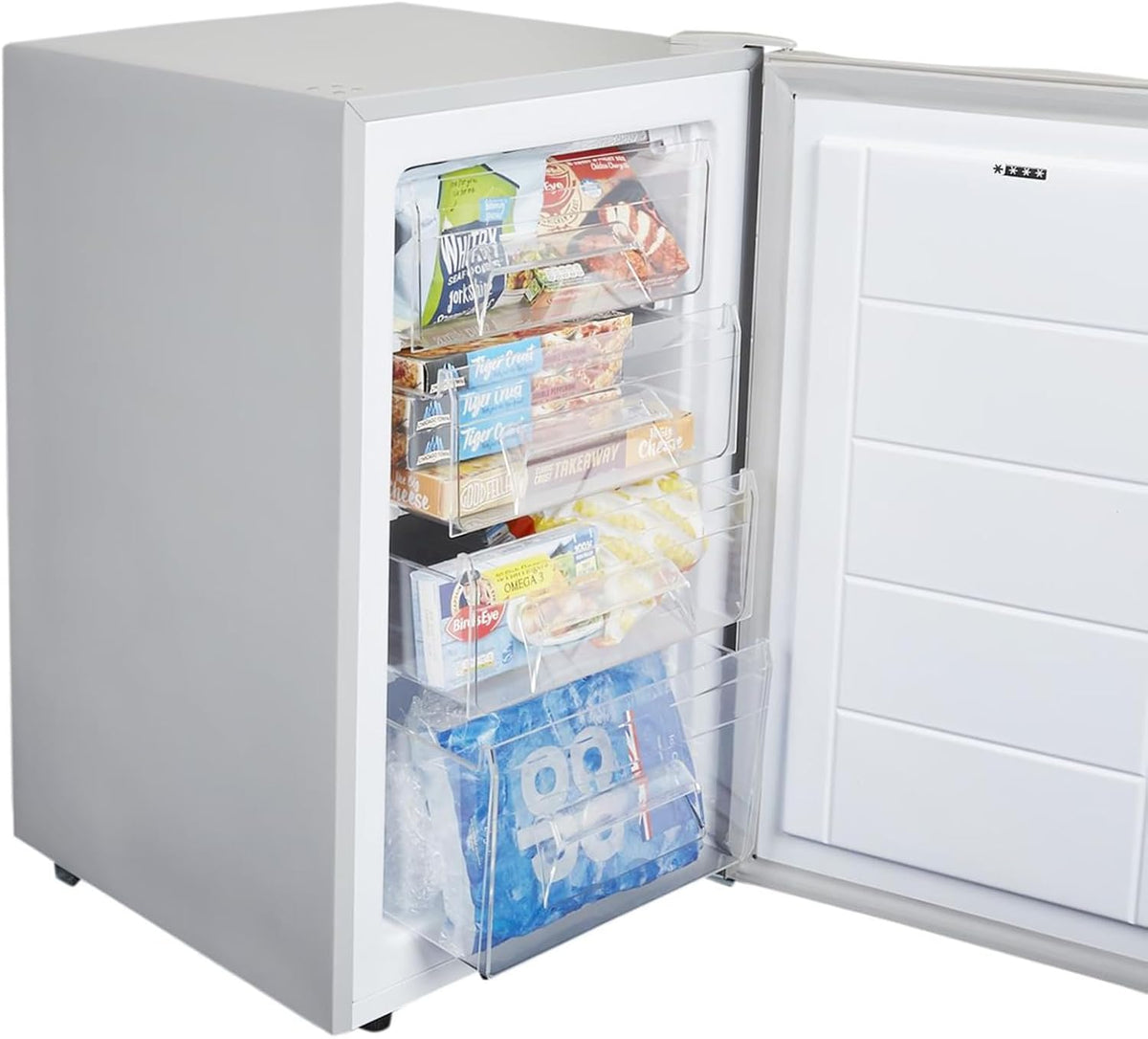 SIA UCF50GR Freestanding Under Counter Freezer, 77L Capacity, 4* Freezer Rating, E Rated, 50cm Wide, Reversible Door, Grey, 2 Years Parts & Labour Guarantee