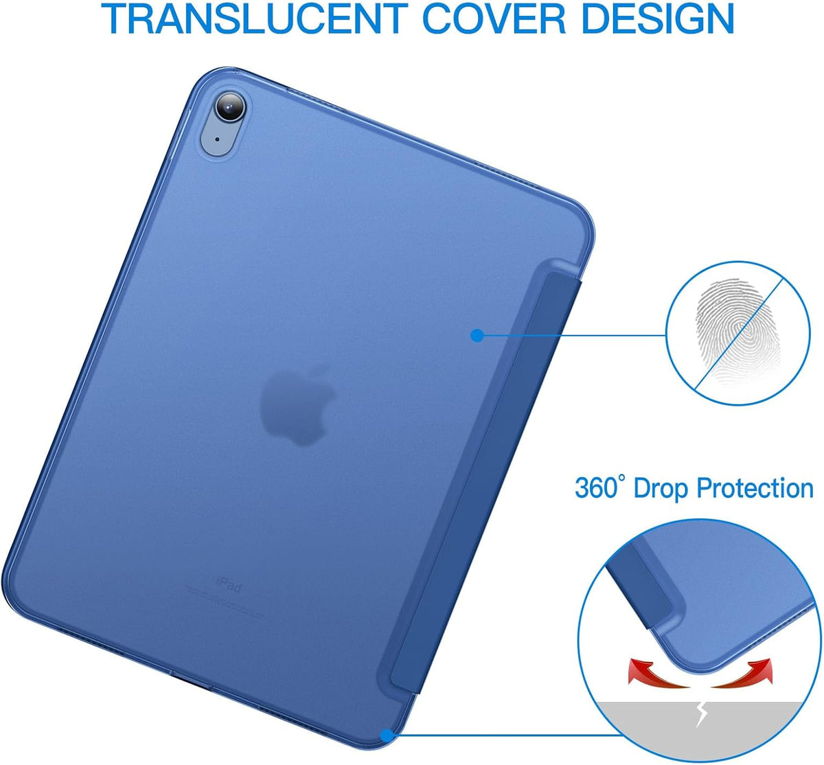 JETech Case for iPad (A16) 11th/10th Gen, Navy Blue