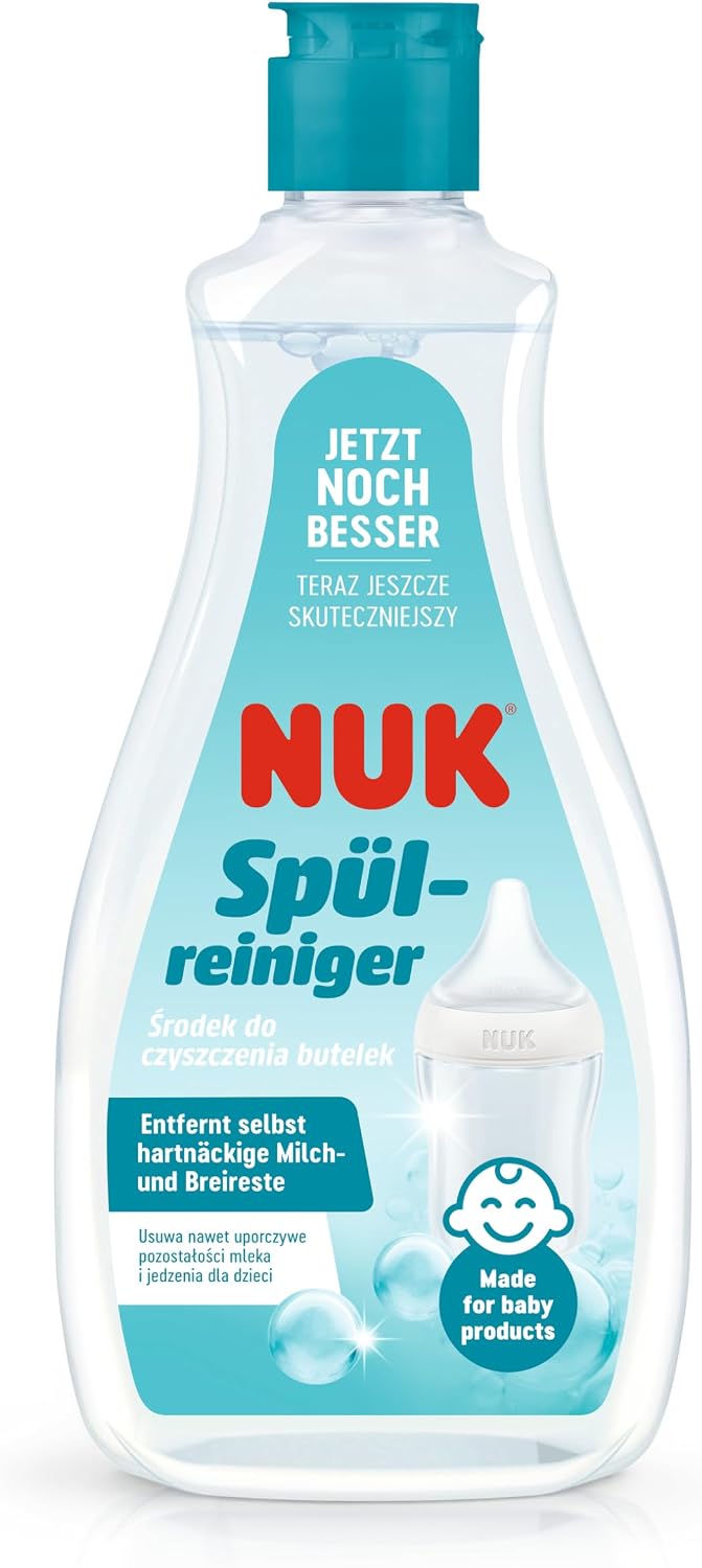 NUK Baby Bottle Cleanser | 500 ml | Ideal for Cleaning Baby Bottles, Teats & Accessories | Fragrance Free Cleaner | pH Neutral | 100% Recyclable Bottle
