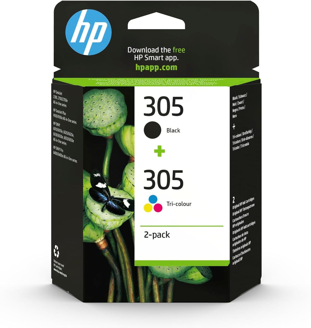 HP 305 Black & Tri-colour Original Ink Cartridges 2-Pack