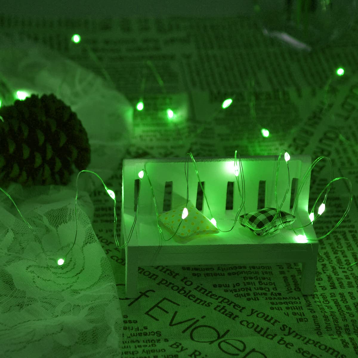 Dalugo Orange Fairy Lights, 3M/10ft Amber Fairy Lights, 30 LED Halloween Battery Lights for Autumn Halloween Christmas Decorations, Fireplace, Home Decor
