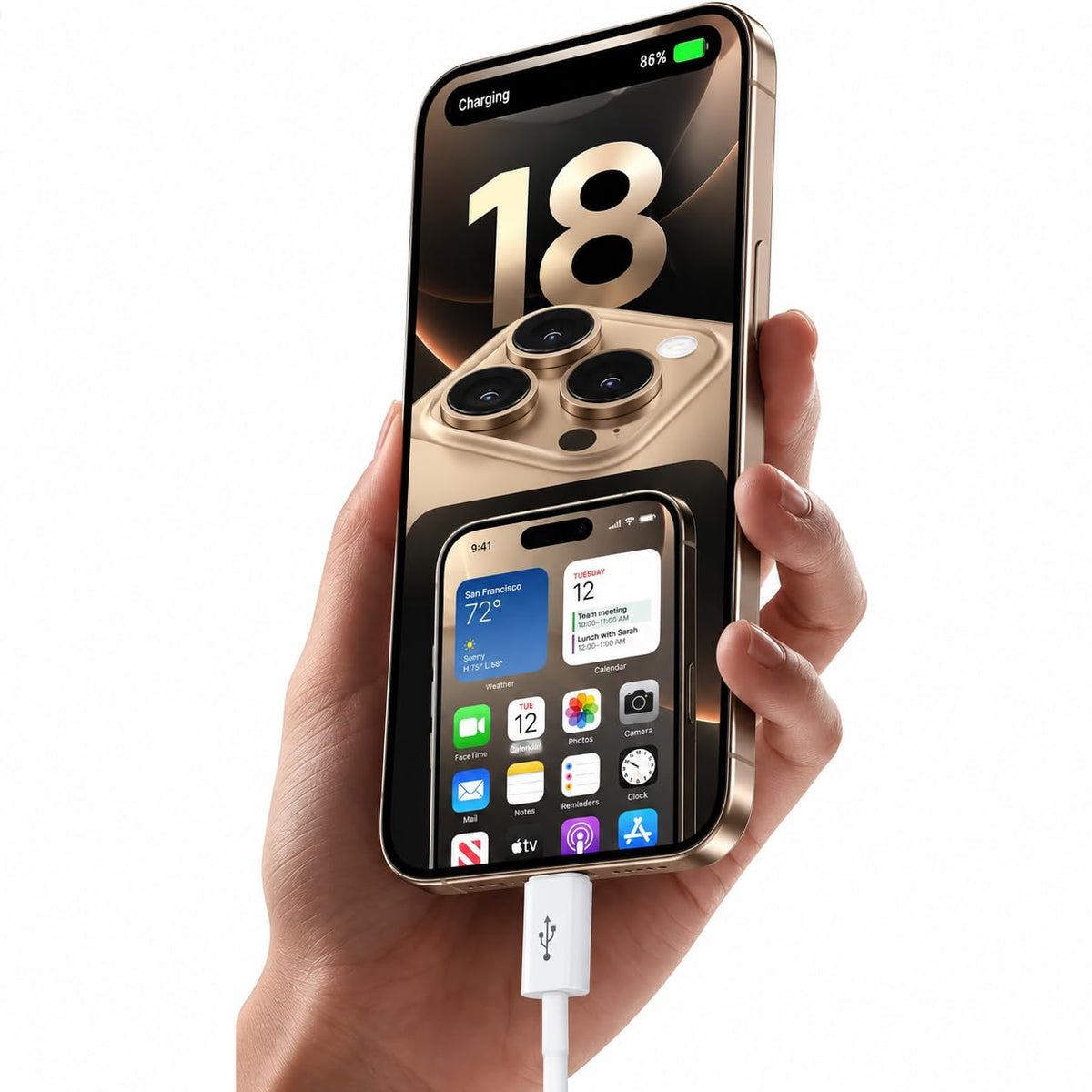 IPhone 18/17/16/15 Car Carplay Charger Cable, USB A to USB C Woven Cable Compatible for IPhone 17E, 16E,18/17/16/15 pro max, Plus, Air Charging Cord, AirPods 4/5 Pro(2nd/3rd Gen) Charging Power Cable