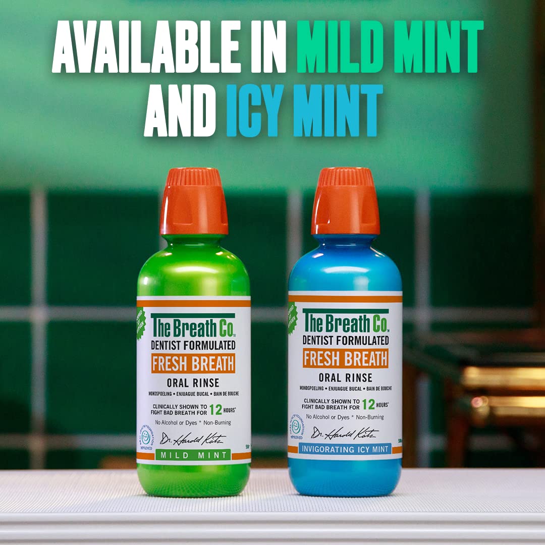 The Breath Co. ICY Mint Mouthwash, 12 Hours Fresh Breath, 500ml