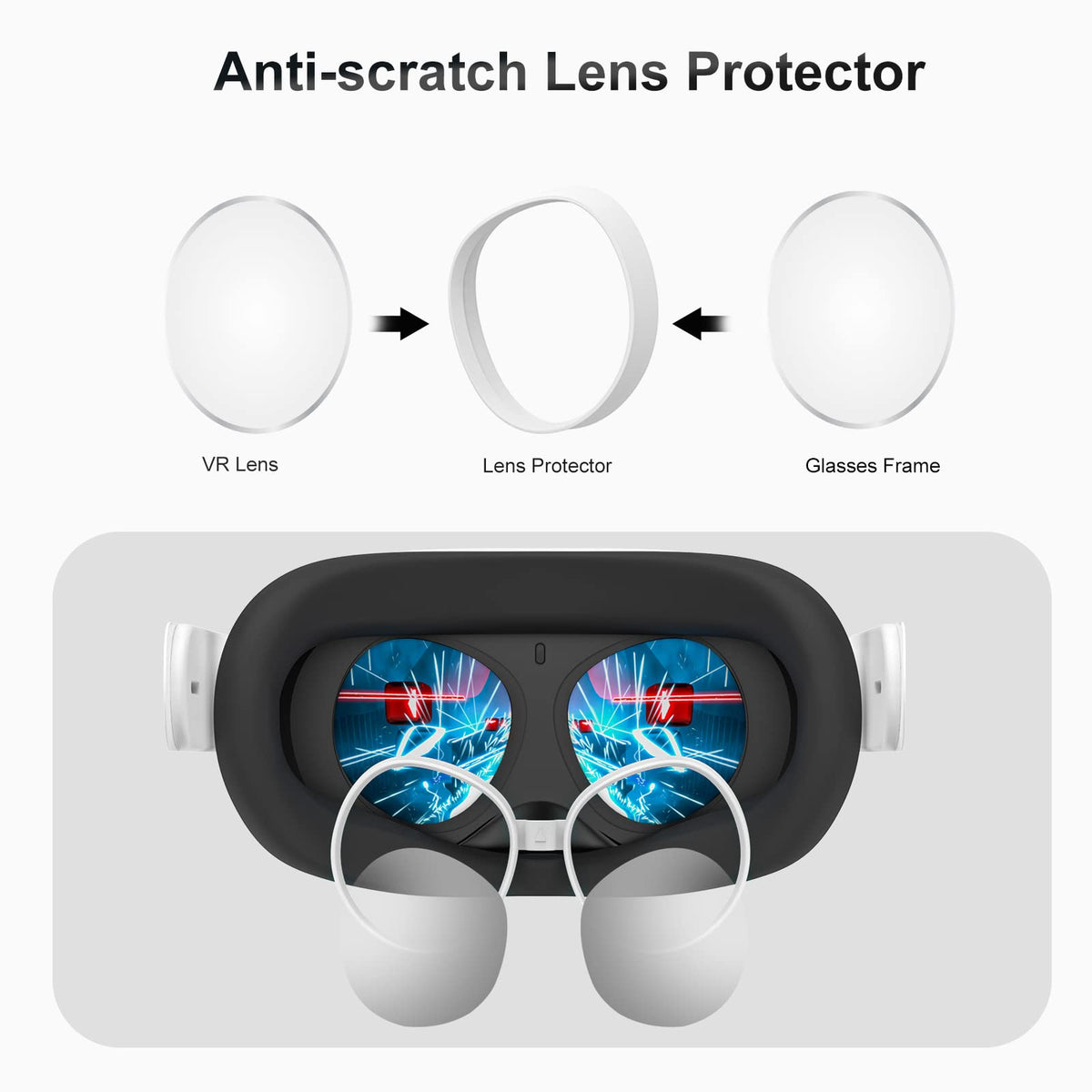 SUPERUS Facial Interface & Face Cover Pad for Oculus Quest 2, Sweat-Proof PU Foam Cushion - VR Accessories for Meta Quest 2