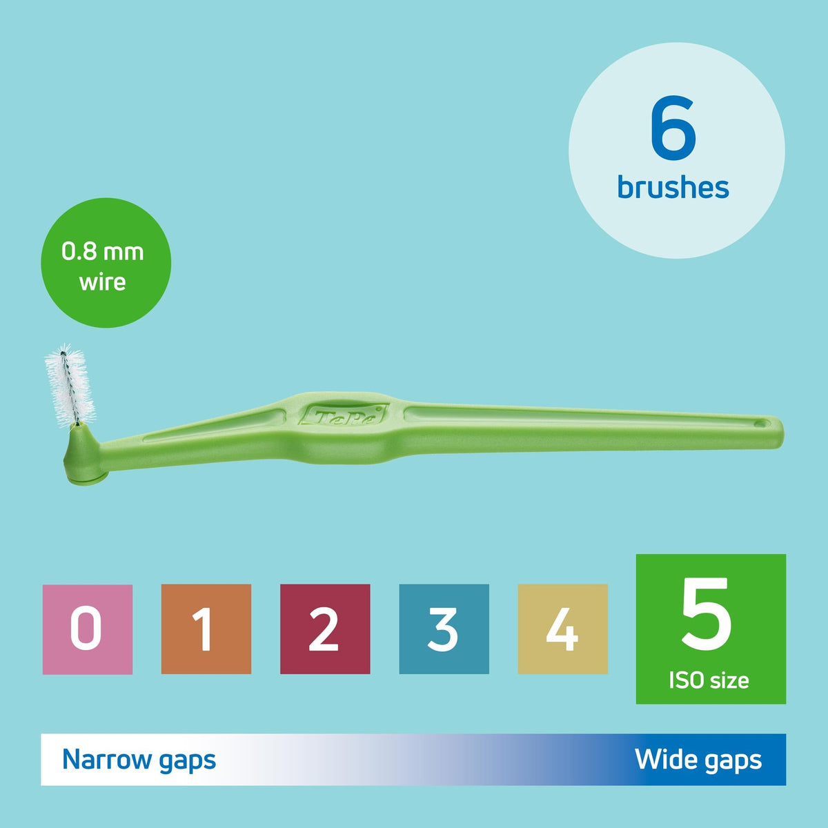 TePe Interdental Brush Angle, Pink, 0.4mm/ISO 0, 6pcs, Carton Pack