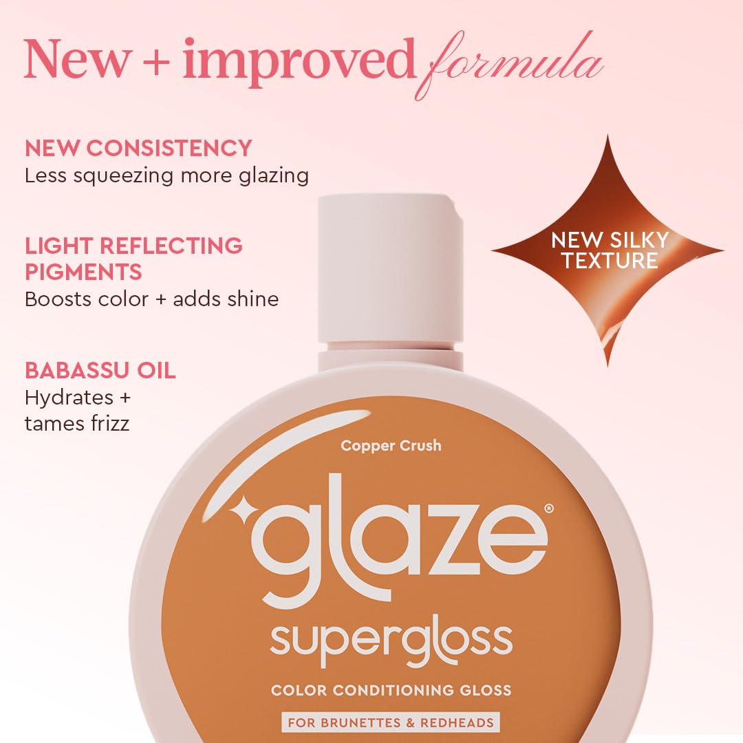 Glaze Supergloss Color Conditioning Gloss – Hydrating Semi-Permanent Colour Hair Gloss & Shine Boost – For Natural, Unbleached Dark Brown Hair – 190ml - Sleek Espresso