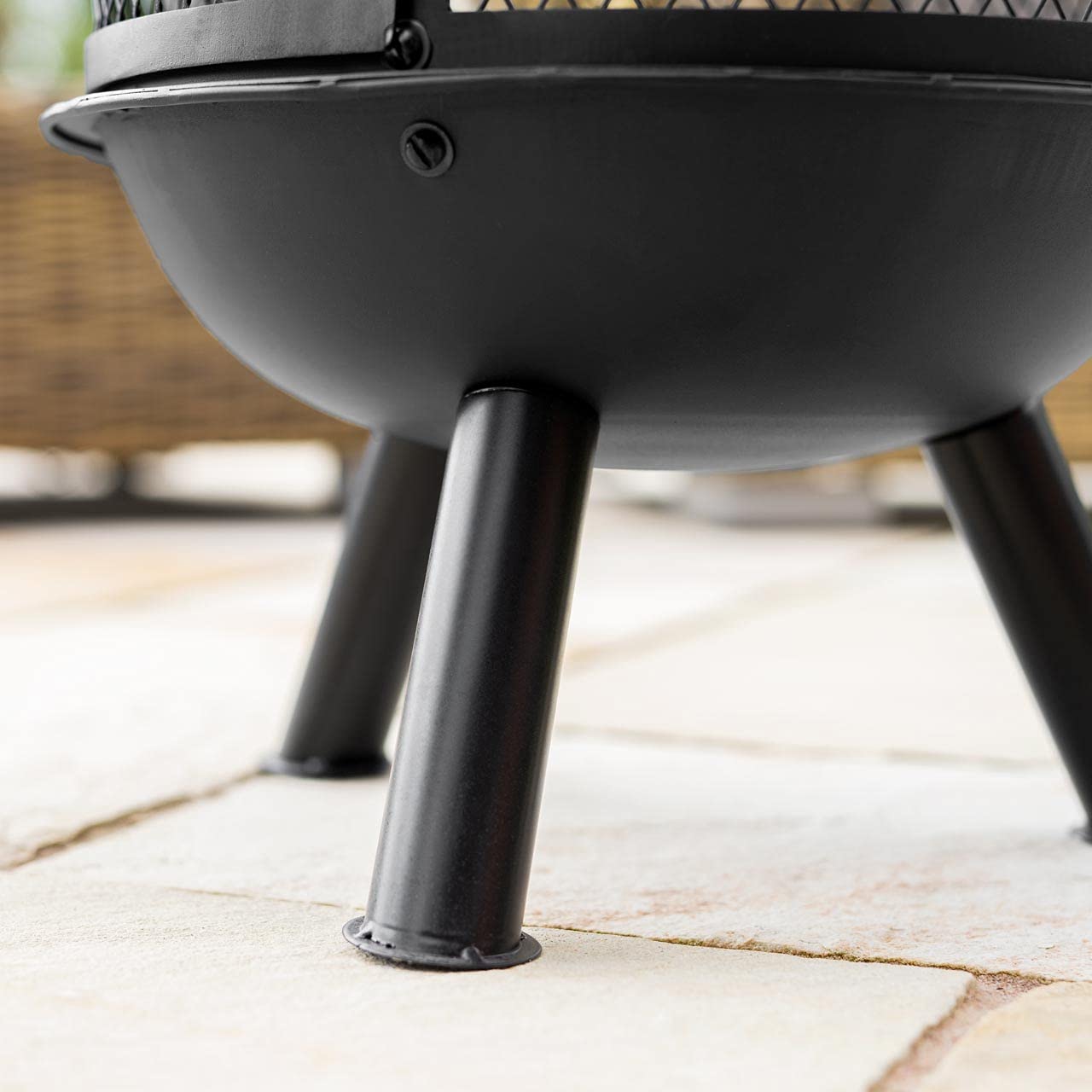 Harrier Steel Chiminea Fire Pits - Small/Medium/Large Outdoor Log Burner | Steel Chiminea Patio Heater with Log Store| Elevate Your Outdoor Ambiance (Medium Chiminea)