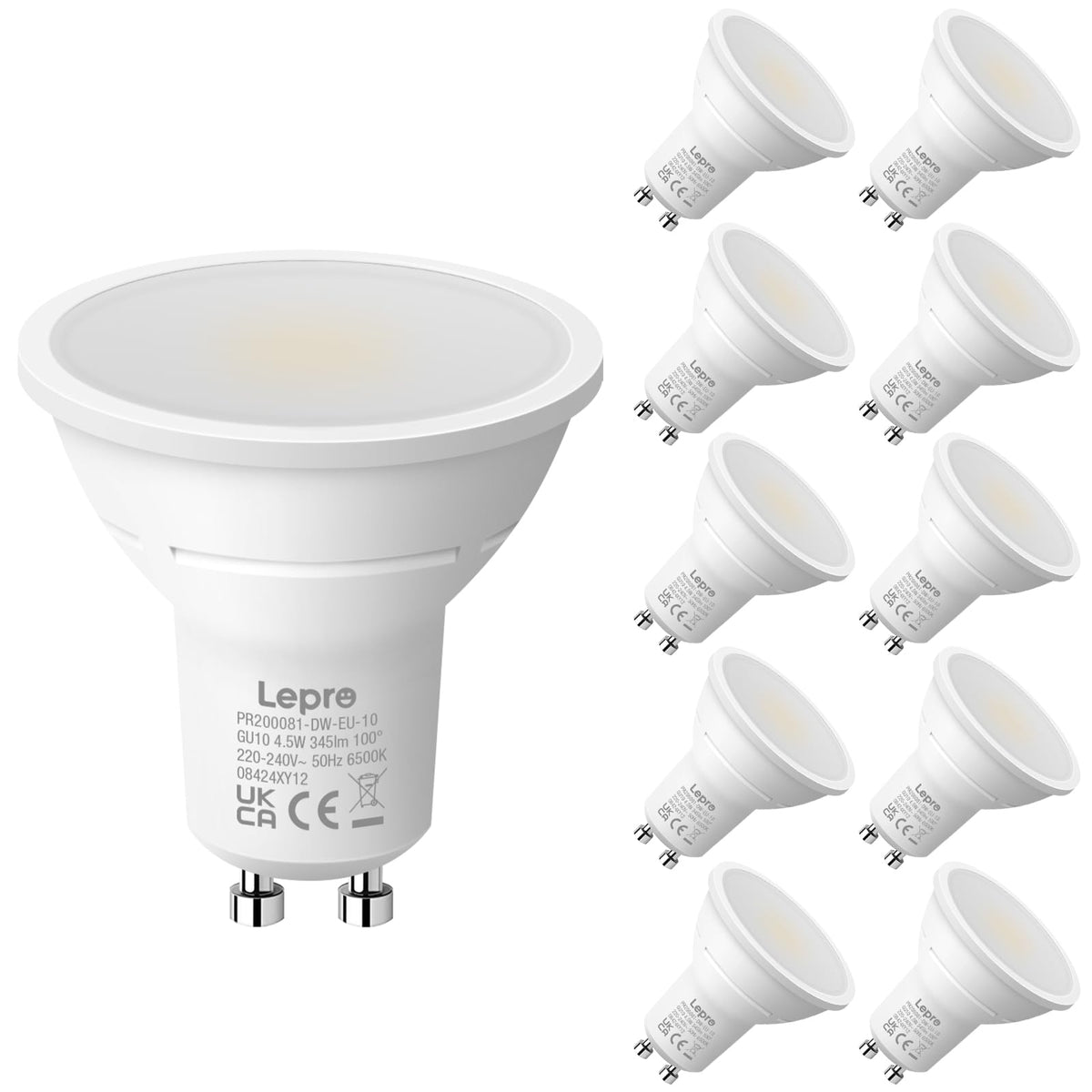Lepro GU10 LED Bulbs, Warm White 2700K, 4.5W, 50W Equivalent, Pack of 5
