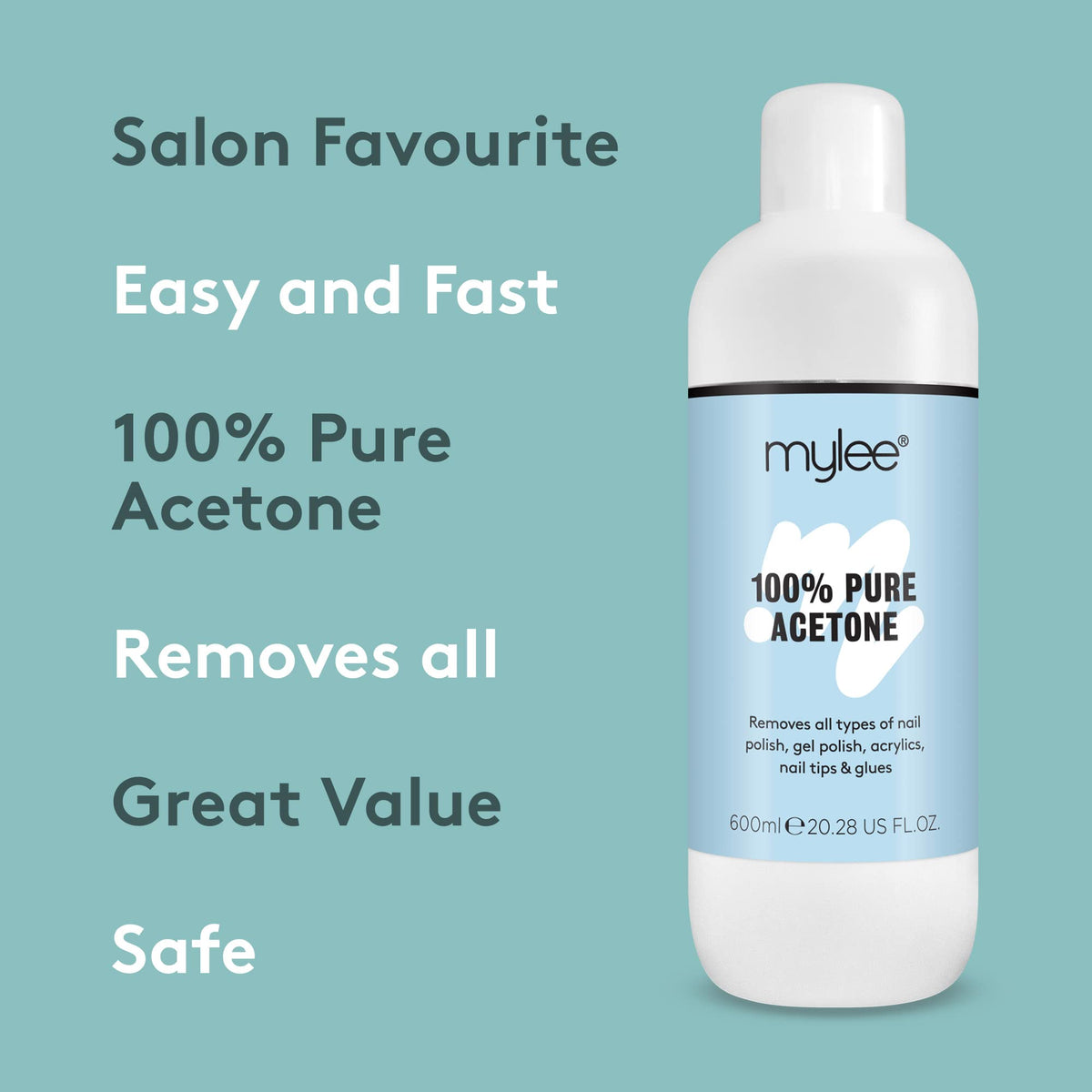 Mylee 100% Pure Acetone (300ml) - Gel Nail Polish Remover