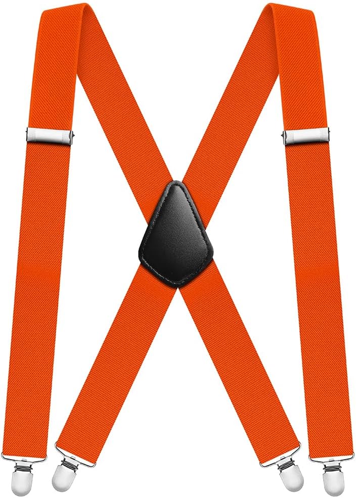 Aomig Mens Braces, Mens Suspenders with Strong Metal Clips, 3.5cm Wide Heavy Duty Suspenders for Men Women Business Wedding Casual
