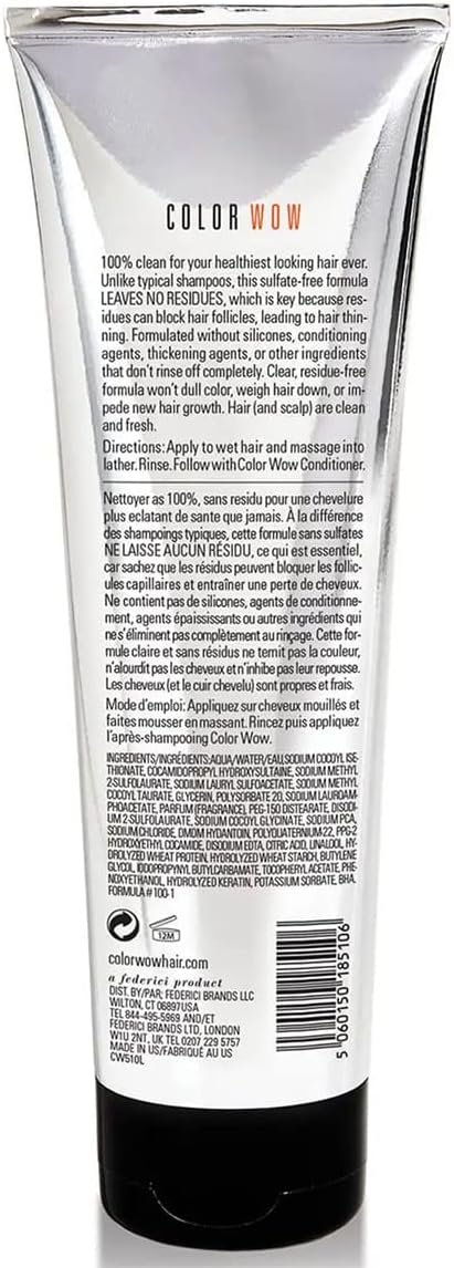 Color Wow Color Security Shampoo, Sulphate-Free, Colour-Safe Shampoo, 250ml