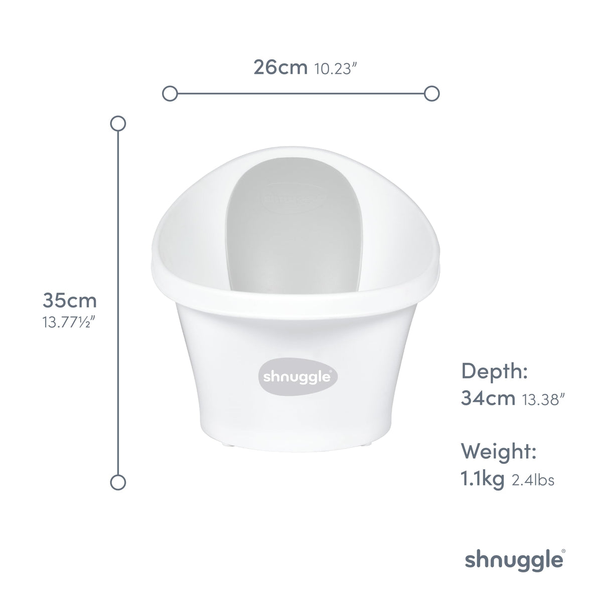 Shnuggle ECO Newborn Baby Bath Seat, Baby Bath Tub Made with 98% Recycled Material & Bum Bump Support, Compact Infant Bath, Sustainable Newborn Essentials & Baby Shower Gift